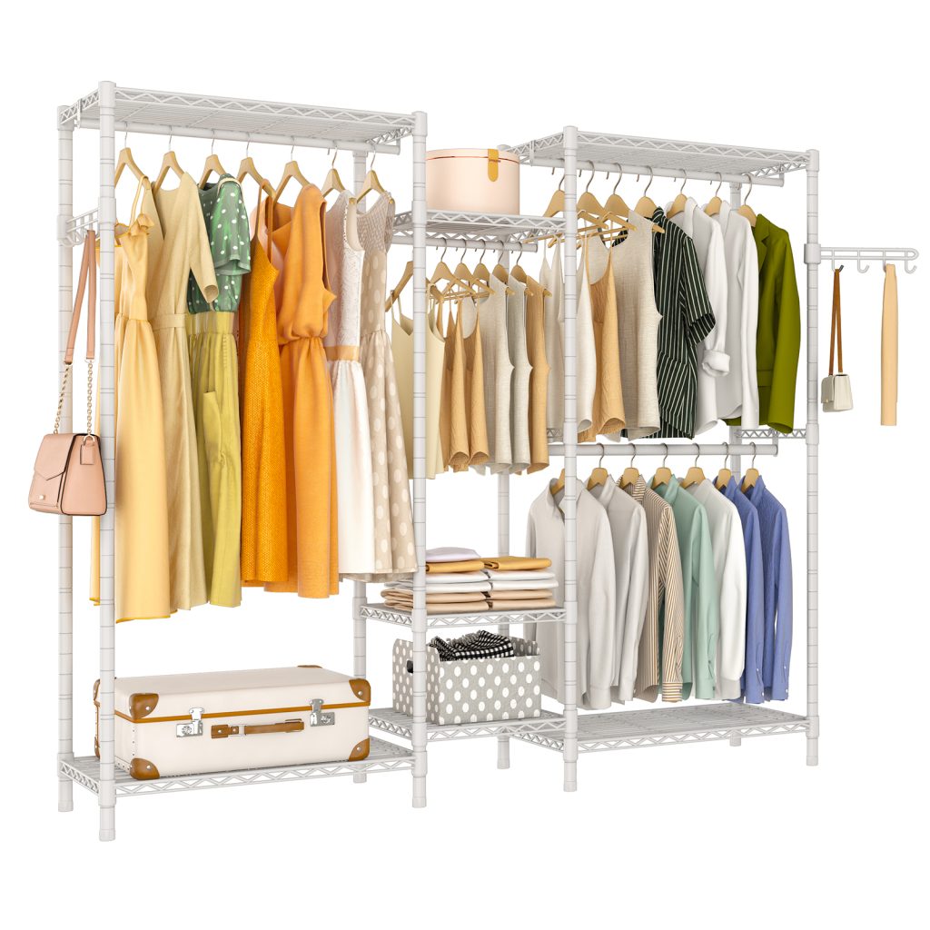 Exglobol Heavy Duty Garment Rack, Portable Wardrobe Clothes Rack ...